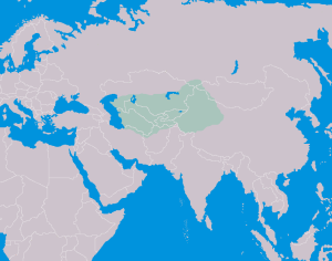 خارطة تبين موقع تركستان.